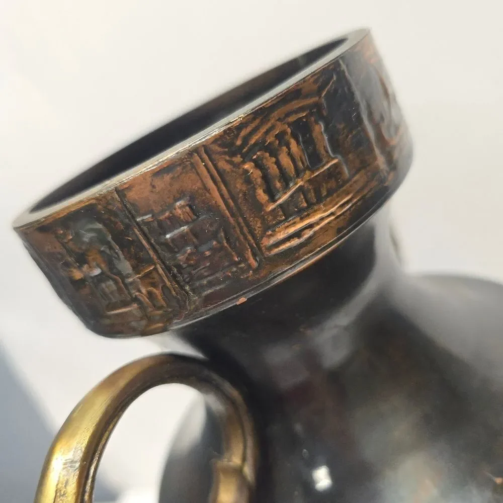 Vintage Large Metal Greek Vase In Antique Style